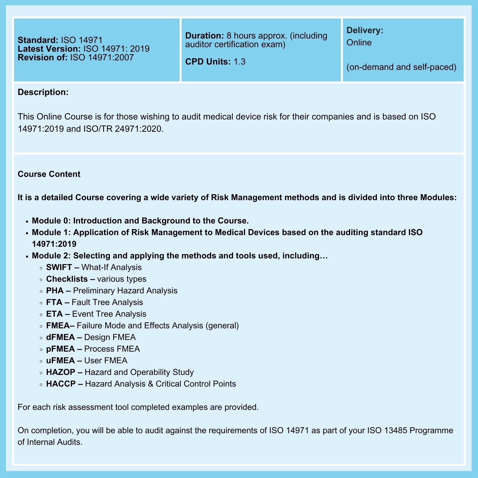 ISO 14971 Risk Management Foundation Summary