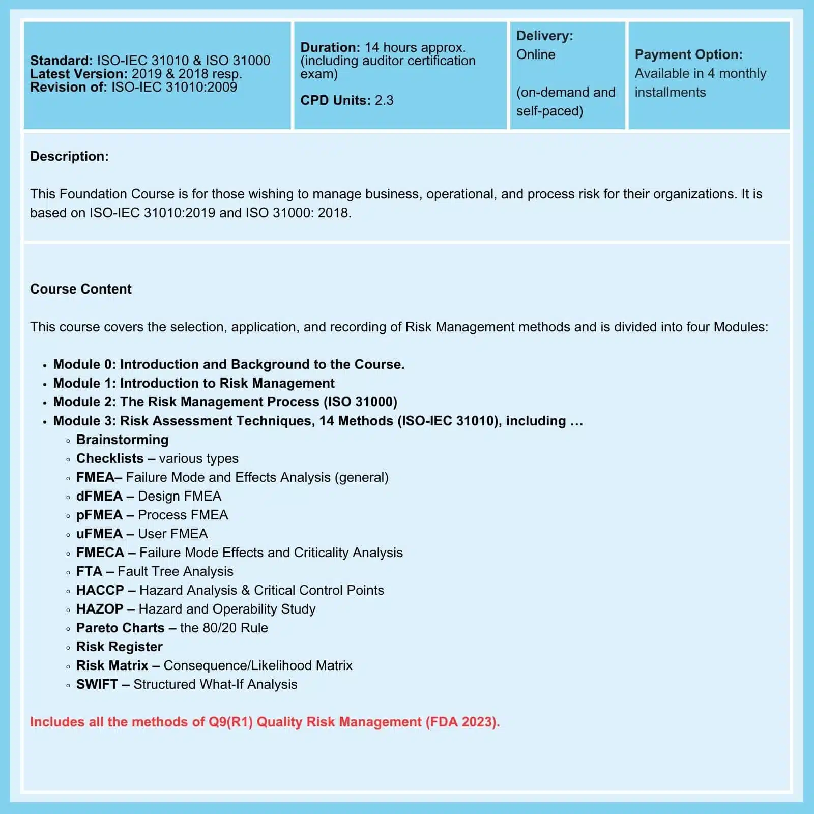 ISO 14971 Risk Management Foundation Summary