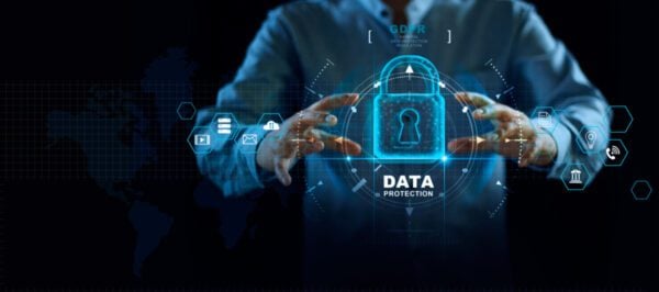 Data protection privacy concept. GDPR. EU. Cyber security networ