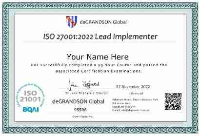 Sample Cert 062 ISO 27001 Lead Implementer